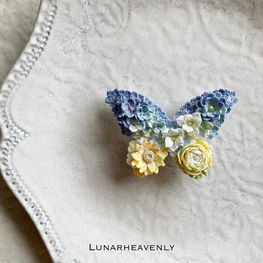 レース編み作家Lunarheavenly（ルナヘヴンリィ）蝶々ブローチ ブローチ