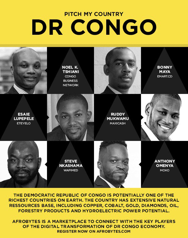 Djofalanga's tweet photo. Interested in #Entrepreneurship? you are in #Paris &amp; will attend #afrobytes? Make sure you go to the #DRC #pitchmycountry session to hear 5 of our most prominent #startups @MEDpay_io @Maxicashapp @EteyeloServices @EmartCd #moko all part of the #CongoBusinessNetwork #ilovecongo https://t.co/d5W3p47FAe