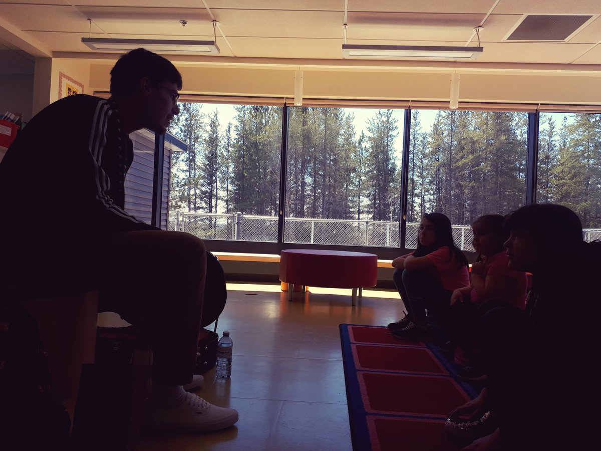 stjosephkillar1's tweet photo. Jordan speaking to the kids last week at St. DAVID.  The sun was shining and it was bright for eyes and cameras.  But wonderful teachings and song. https://t.co/dTZndIphPJ