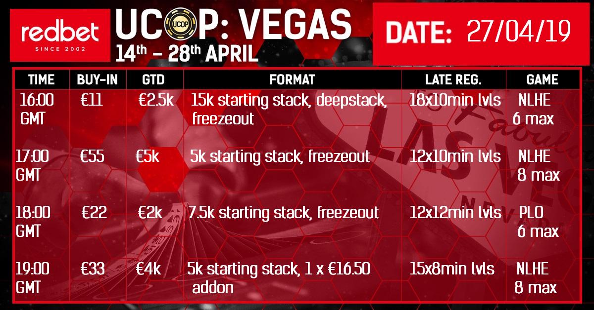 RedbetLive's tweet photo. TODAY'S #UCOP: VEGAS events on redbet #poker!

€500k in series event guarantees and €20k added-value leaderboard prizes.

Check out our pinned tweet for schedule, leaderboard and T+Cs.

18+
real money play required
gamble responsibly https://t.co/futklx8Xlu