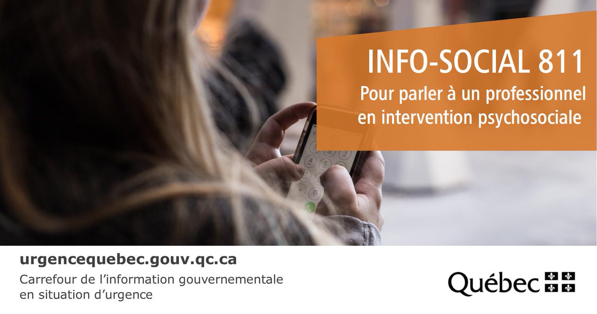 #Inondations - Composez le 811, option 2, pour parler à un professionnel en intervention psychosociale. Ce service est confidentiel et disponible 24 h par jour. 

#MSGU #crueprintanière