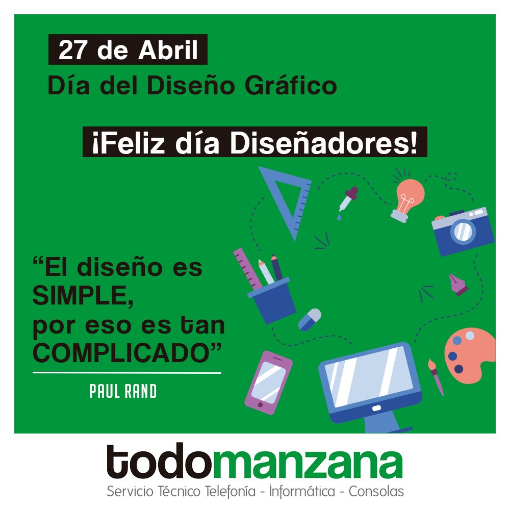 ¡Feliz día del #DiseñoGráfico!
  .
  .
👾
  .
#diseño #diseñodigital #publicidad #todomanzana #malaga