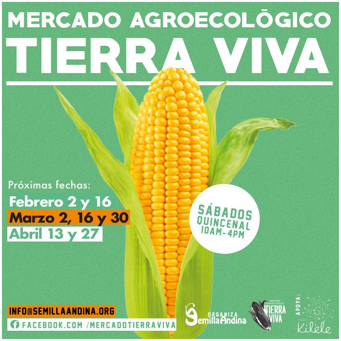 Hoy es dia de Mercado Agroecológico Tierra Viva ¡Bienvenid@s!🍯🥕🥑🍞🧀

Lugar: <a href="/casakilele/">Casa Kilele</a> 
Calle 28a no. 16a-31 #Teusaquillo #LlevoelCampo #Bogotá #agroecologia