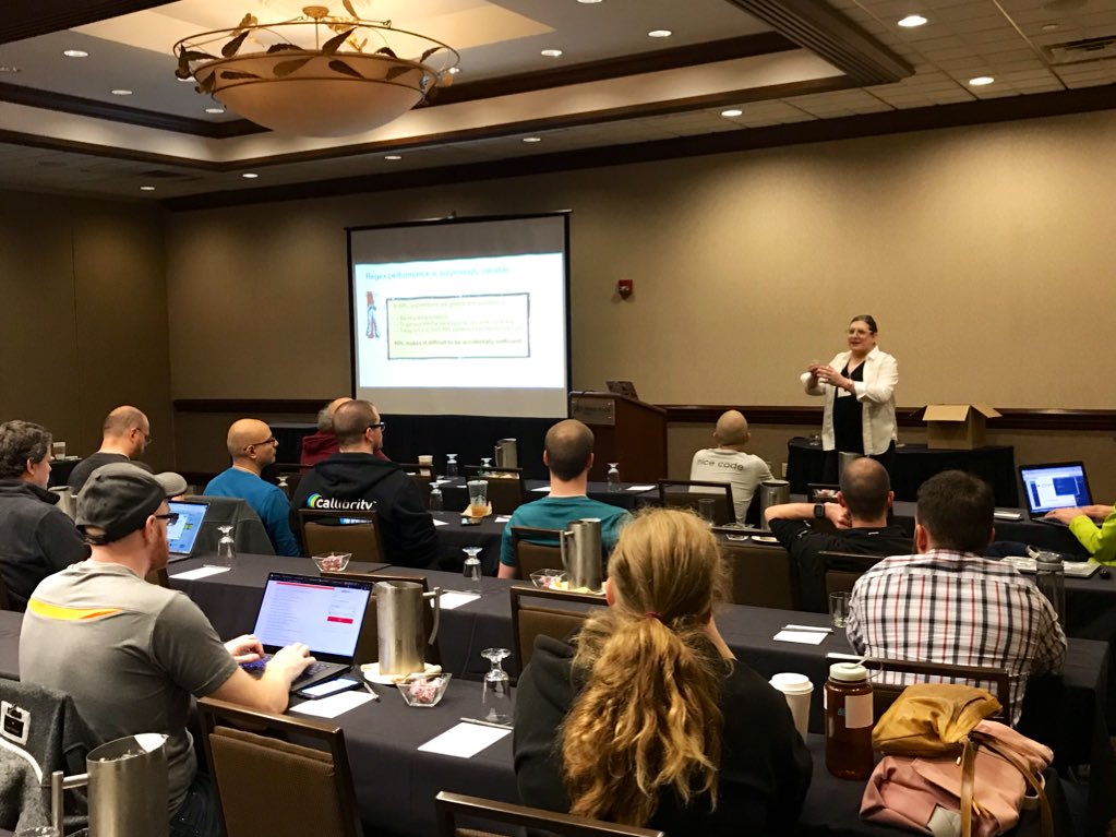 bryan_hunter's tweet image. Good start to the morning at #LambdaSquared2019 “Fast, Functional Text Mining: Rosie Pattern Language” with @jamietheriveter.