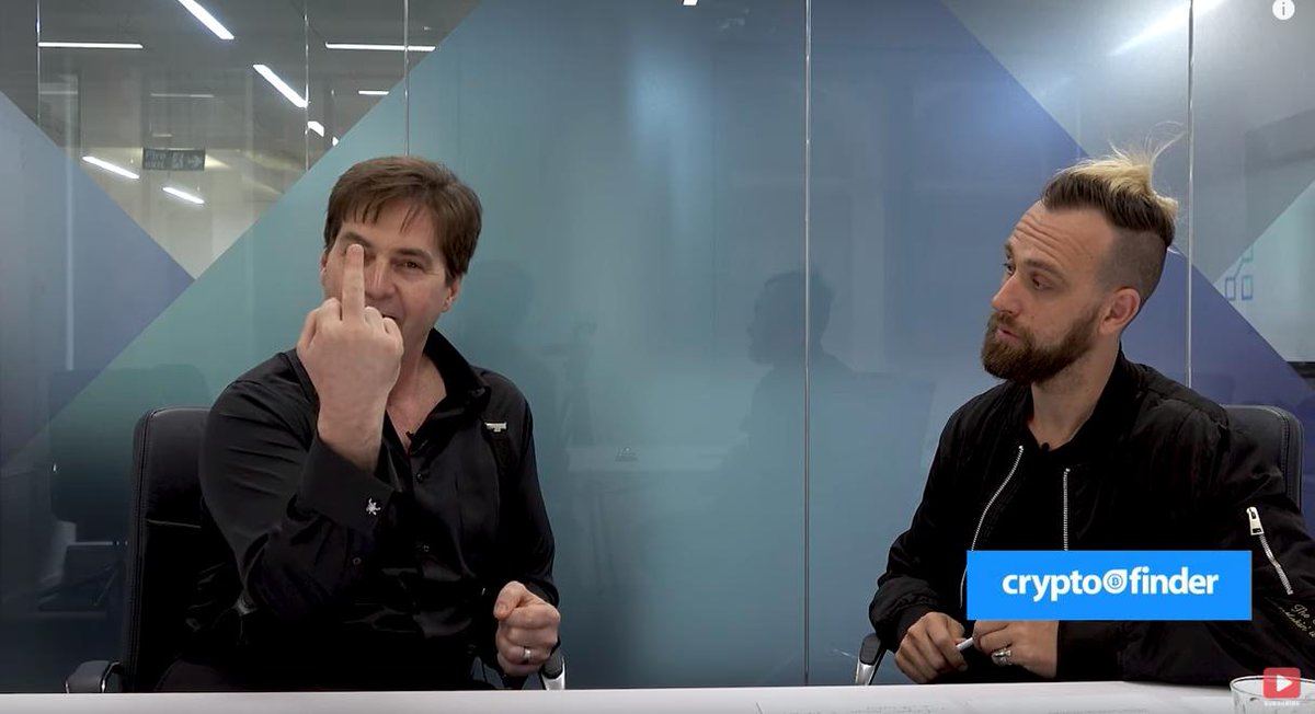 Craig wright shows middle finger to "Con man John." 