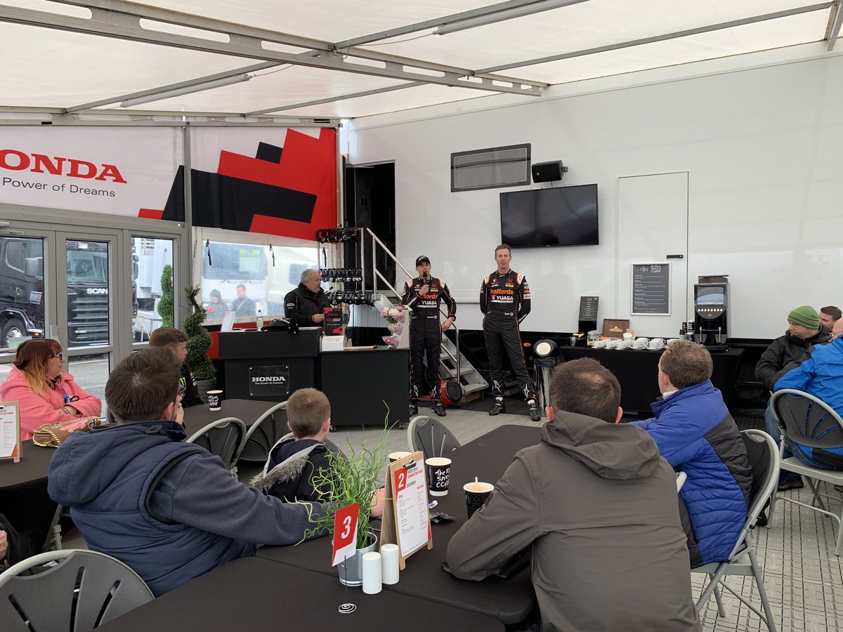 TeamDynamics's tweet photo. Time for Q&amp;A in the @hondaracingbtcc Hospitality Suite - @MattNealRacing looking like he’s up to something ...😉😂 https://t.co/PKHy6SIpmO