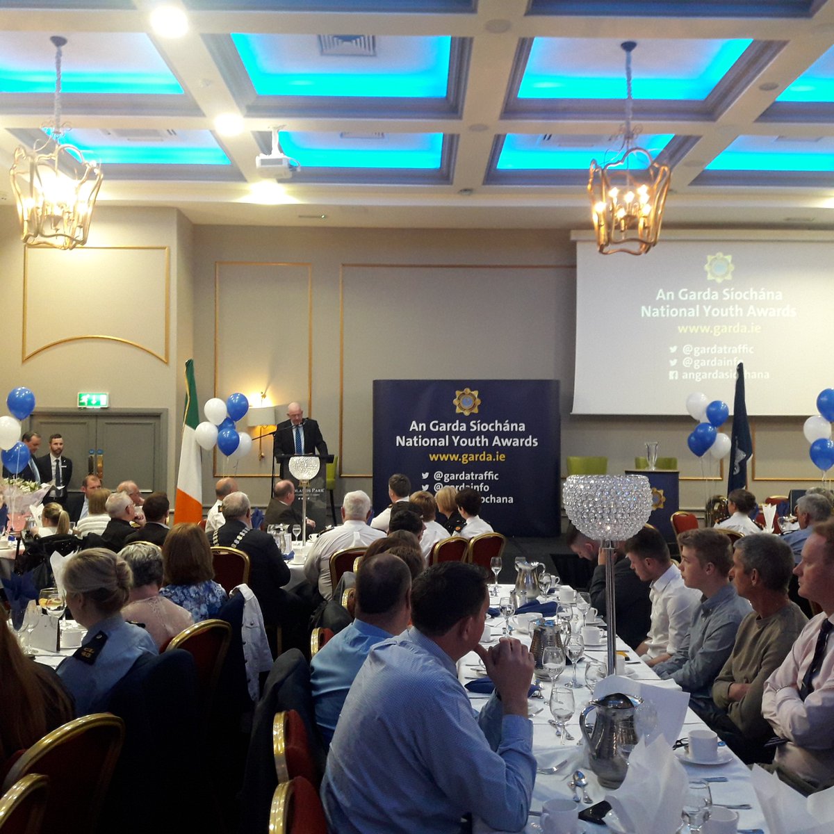 AC Anne Marie McMahon and <a href="/CharlieFlanagan/">Charlie Flanagan</a> opening the #GardaNationalYouthAwards in Portlaoise this afternoon.

Over 100 young people from across the country are to be honoured in in front of their family and friends. Well done to all the winners!

#CommunityPolicing