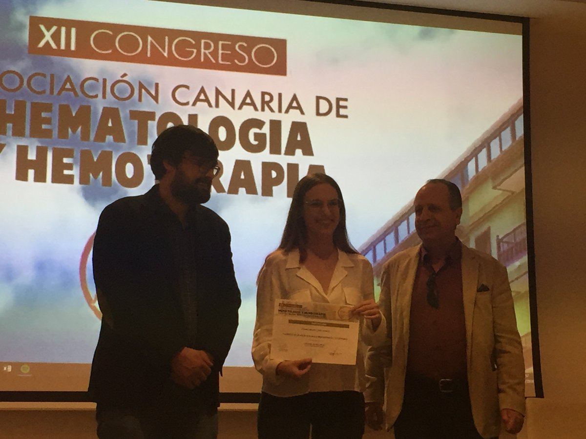 crh_MoralesIMIB's tweet photo. Fin de Congreso con los Premios fin de la #ACAHEM a L Perez del hospital Dr Negrin por el caso “LMA, secundaria o relacionada? y M Pardina del CHU de Canarias por “Sd constitucional y deterioro neurologico progresivo” @sehh_es @_pethema @hematologiamadr @hematogeriatria https://t.co/6DRbC3bcDy