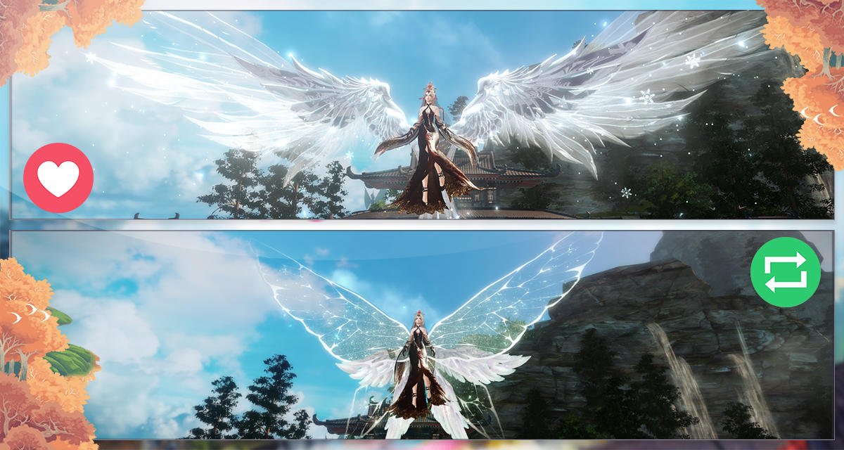 Revelation Online Taking To The Skies Of Nuanor Becomes Even More Exciting With New Wings Snowfall Wings Or The Autumn S Raidance Wings Which Ones Will You Be Aiming For