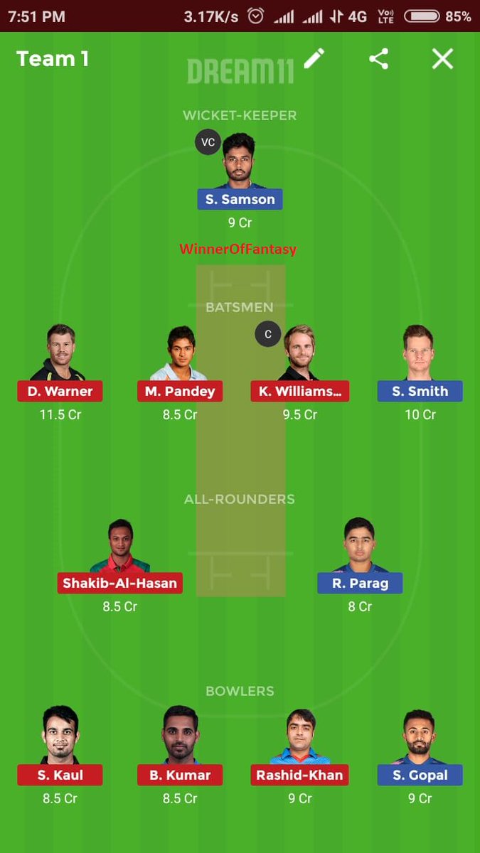 WinnerOfFantasy's tweet photo. Small league
#RRvsSRH
#WinnerOfFantasy #Dream11 #FantasyCricket #Like #Share #Follow #Retweet https://t.co/hboQ7qk8Yy
