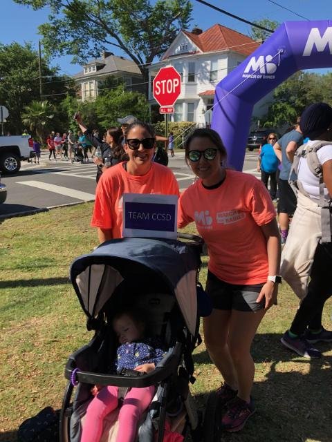 CCSDConnects's tweet photo. #TeamCCSD representatives Maggie Dangerfield and Holly Kut at this morning's @MarchofDimes #MarchForBabies at Cannon Park, Downtown Charleston. #ThisIsCCSD https://t.co/n4WO6cX3Om