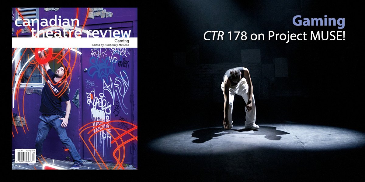 CanTheatreRev's tweet photo. Our new #GAMING issue is available to read on @ProjectMUSE! With articles on #videogames, #LARP, #EscapeRooms, #apps, and more, there is something for every #gamer this issue: https://t.co/GWdRYgfeGa https://t.co/bxHfjF7wQp