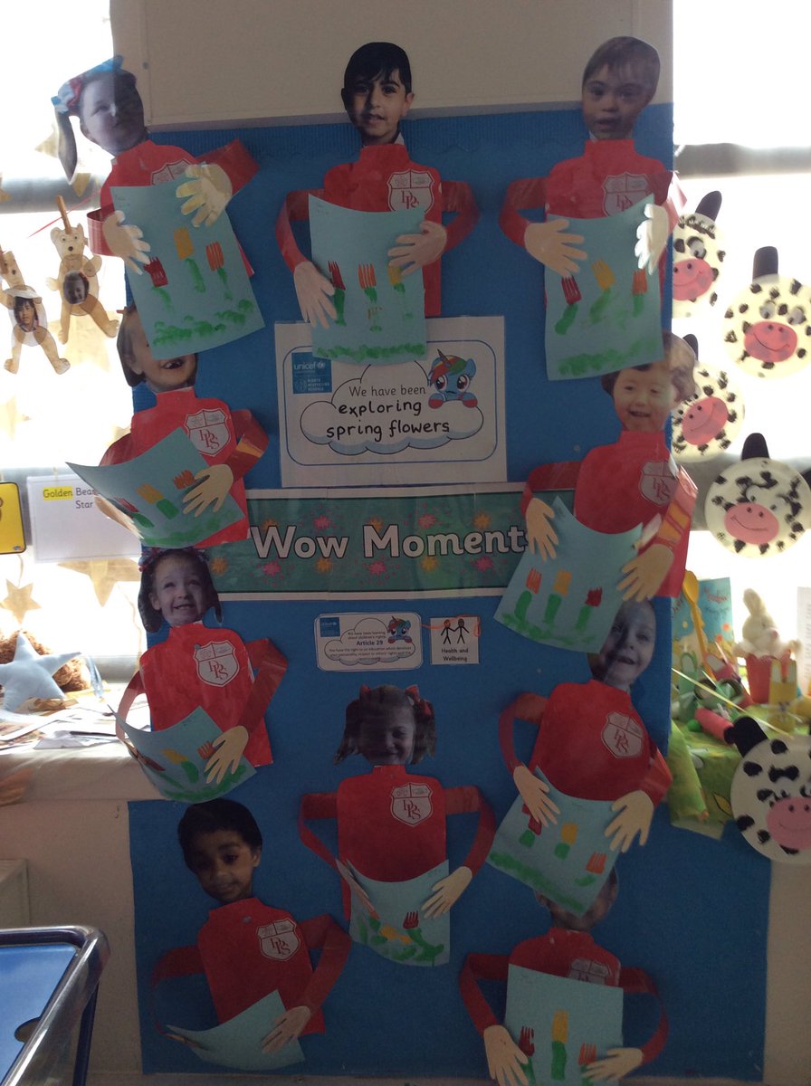 MrsHocknullDPS's tweet photo. Class 1’s Wow Wall. We have been exploring different materials to paint Spring flowers. 🌷 Can you guess what we used to painting out tulips? 🍴 @drumparkprimary https://t.co/0iRh9qo335