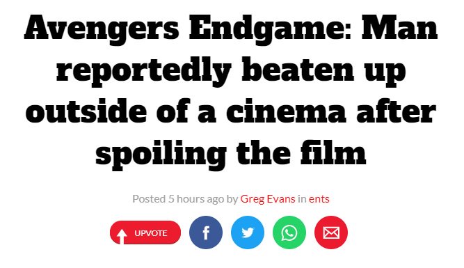 Avengers Endgame: Man reportedly beaten up outside of a cinema after spoiling the film
