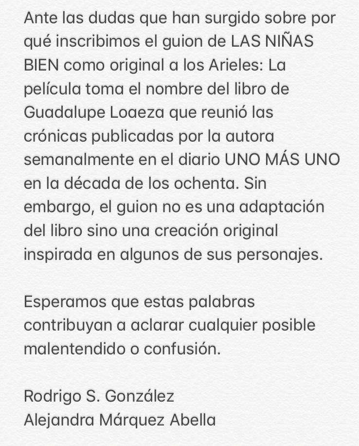 Comunicado “Guion Original”: