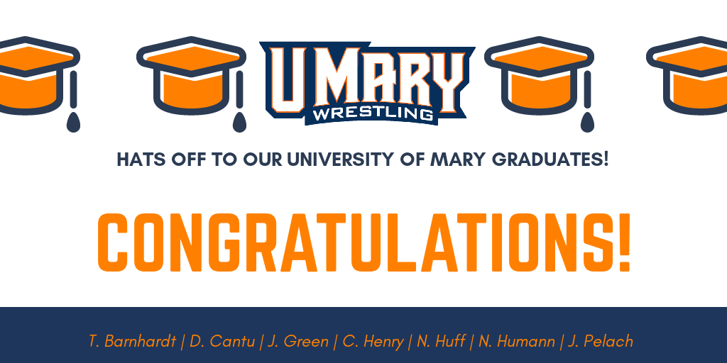 UMaryWrestling's tweet photo. Today is the day! Congratulations to our class of '19 graduates! We invite the #MACmob to join us at the Civic Center at 2:00 pm for @umary commencement! 
#BurnTheBoats | #UMaryGrad19 https://t.co/a90hqlXram