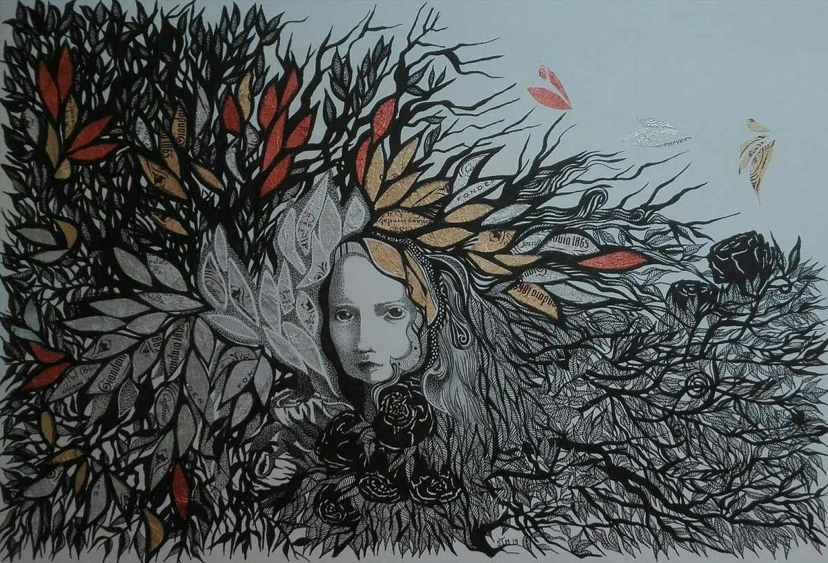 Draw_Con's tweet photo. Some leaves are changing. They want to fly alone.

#drawing #illustration #art #portrait #portraitmood #imaginaryportrait #imaginaryselfportrait
#graphite #ink #collage #graphictextures #visualpoem https://t.co/2lVVNGyvNh