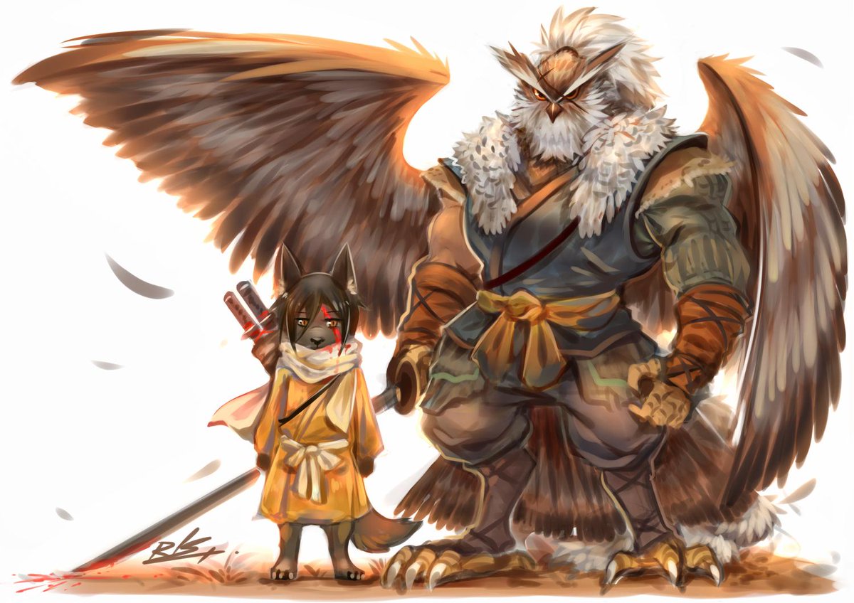 Rabbity_Art's tweet photo. Fukuro🦉 |  Okami 🐺
#SekiroShadowsDieTwice https://t.co/v20qmAA6i6