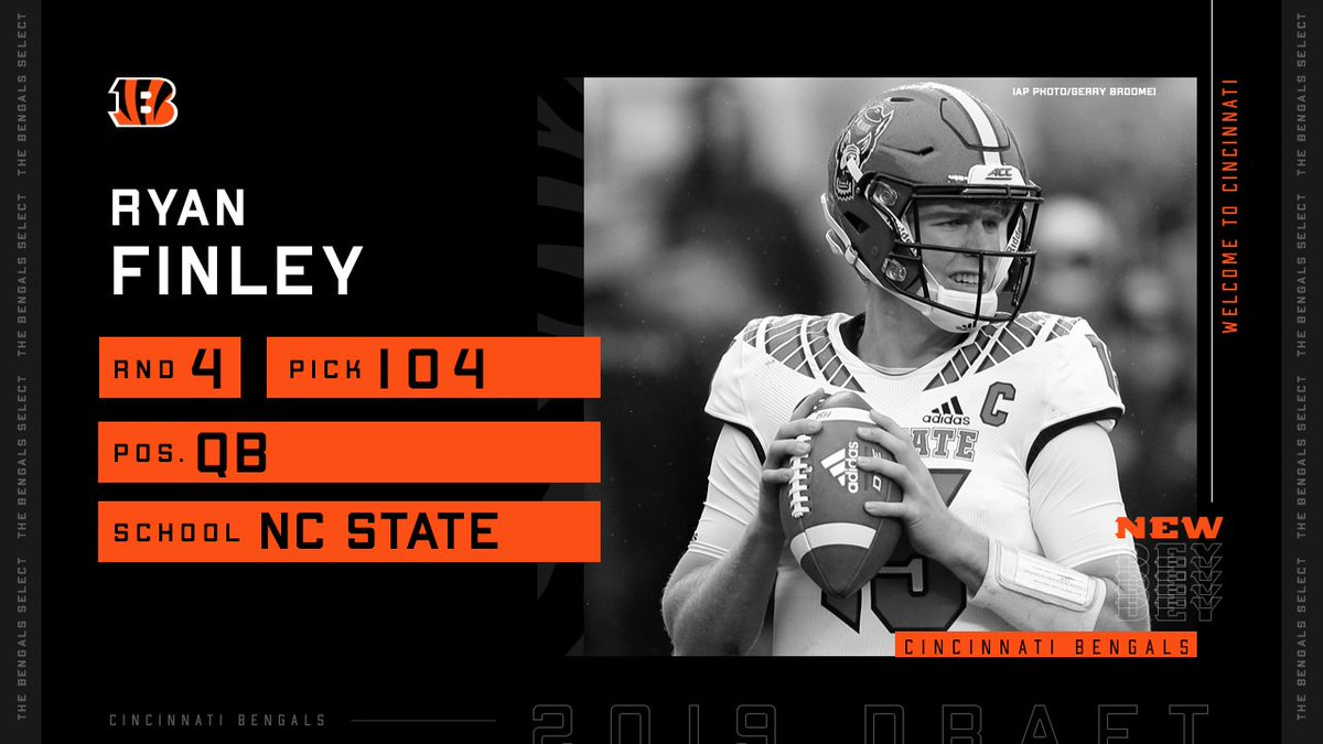 Cincinnati Bengals On Twitter News With The 104th Pick In The 2019 Nfl Draft The Cincinnati Bengals Select Qb Ryan Finley Packfootball Newdey On The Clock Pres By Oikos Https T Co D9dukyqait