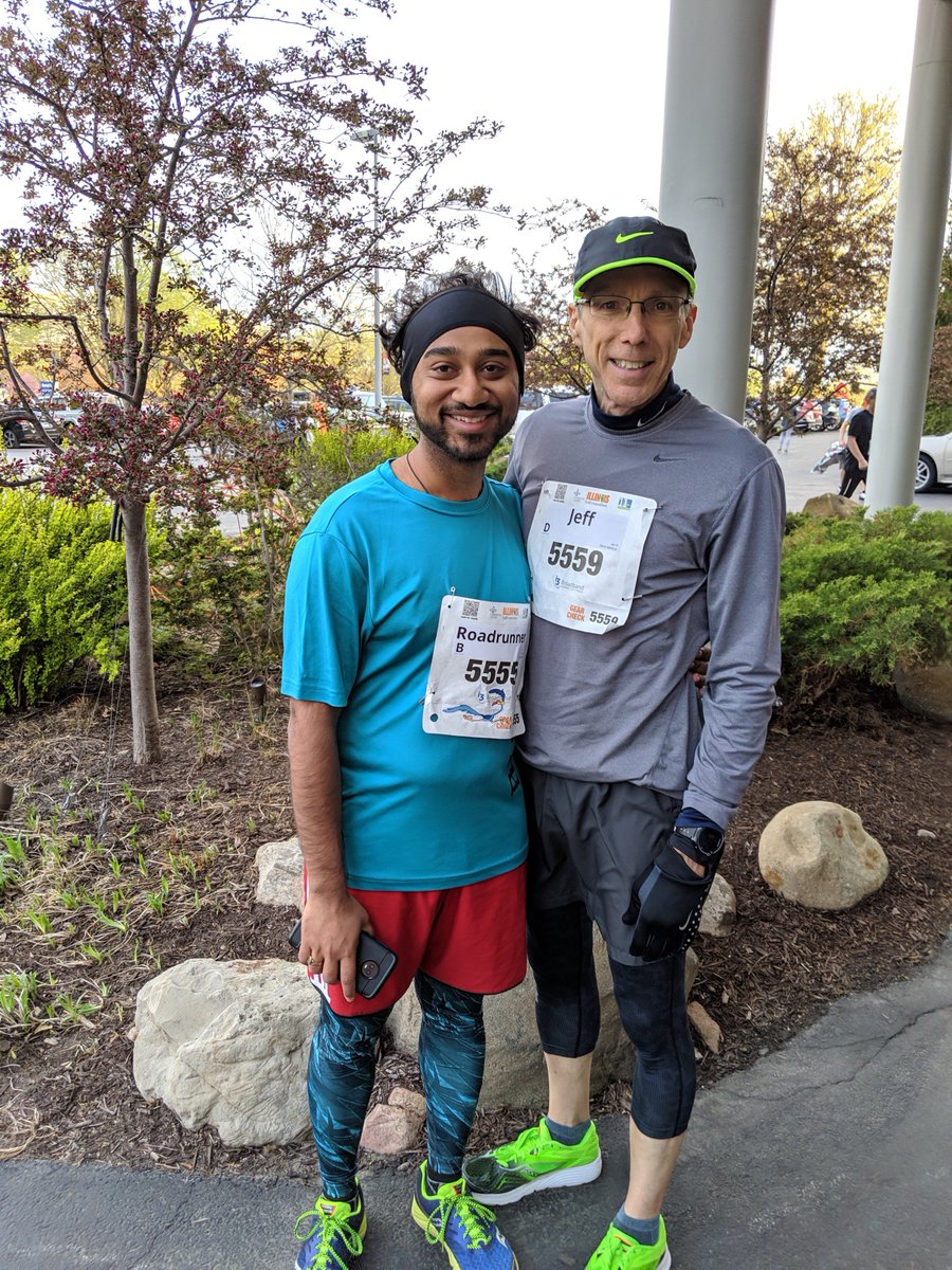 Mechanophore's tweet photo. Had fun running the 2019 half #ILMarathon with my daughter and @BeckmanInst AMS #PowerCollaborators including Mayank Garg. https://t.co/3dvERqHjCC