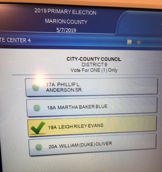 LeighRileyEvans's tweet image. Starting today early voting center available (5302 N. Keystone - 46220). ✔ #19A to send @LeighRileyEvans to @IndyCouncil for District 9. #GOTV #equityandaccess