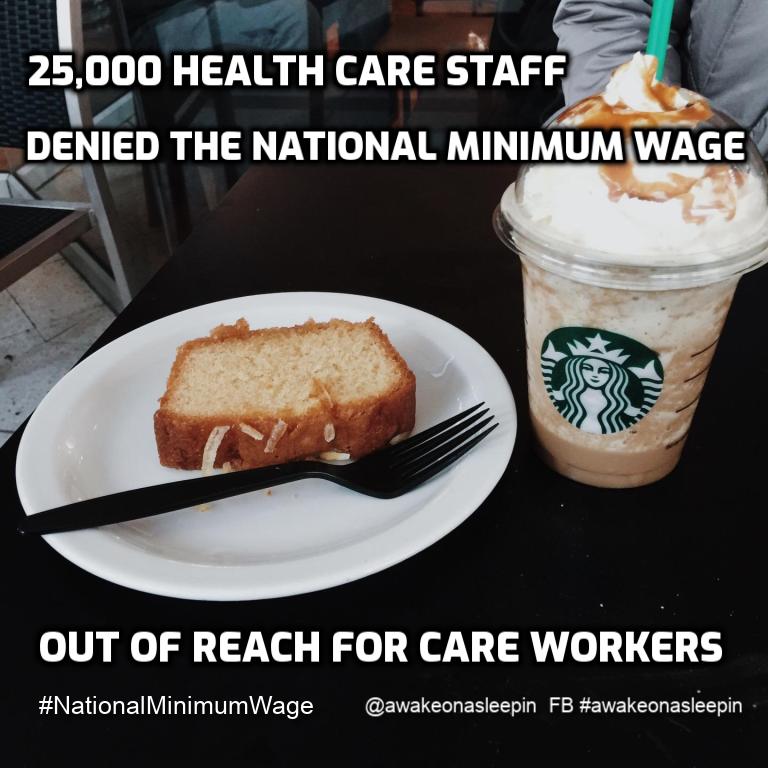 jshannontreacy's tweet photo. #SundayThoughts Think about the lives of care and support staff the next time you pop in to buy a drink.  They are denied the National Minimum Wage and told that they're only worth a cup of coffee for each hour they work.  Would you work for £3 an hour? #awakeonasleepin https://t.co/KpqfStQNwS
