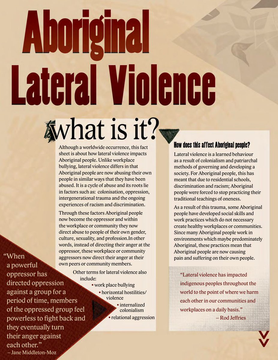 LorisiaMacLeod's tweet photo. I’m really glad that the concept of lateral violence came up in the consultation as that’s something that I’ve heard concerns about as well. 
There are many definitions of this concept but here’s one I often share in case anyone is unfamiliar with that concept. 
#ALCJPL https://t.co/h1brOy6MII