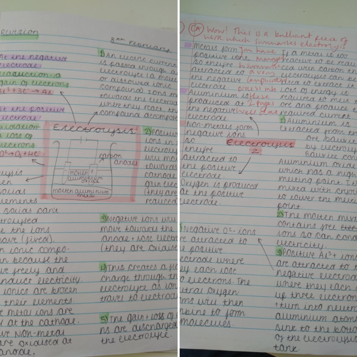 HSScienceDept's tweet photo. Always feel so proud of my students when I look back through their books and see how far they have come on their chemistry journey. This is just one example of how much work ONE student did to review our c4-chemical changes topic. Amazing work! #marking https://t.co/JcZeu4YTTq