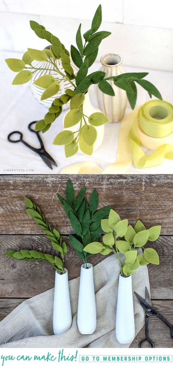 If you’re interested in making felt flower arrangements, you will need some gorgeous felt greenery! For those of you who are new here, this DIY craft is simple enough for any skill level. #felt #feltcraft  #feltflowers liagriffith.com/felt-greenery-…