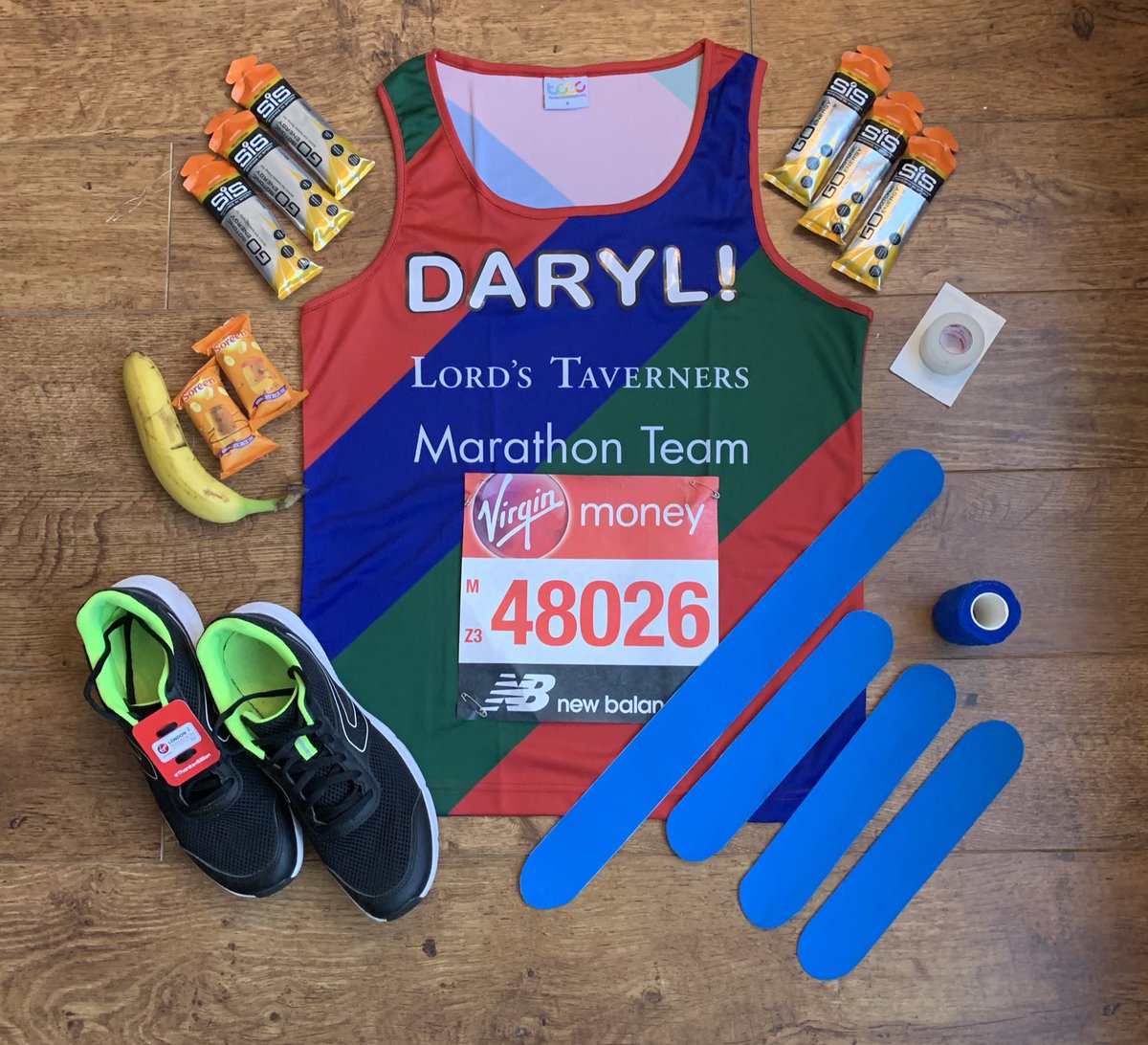 So Daryl is #Officially ready for the @LondonMarathon tomorrow for The @LordsTaverners!

Follow him on the #App with his race number!

Still plenty of time to #Sponsor him below ⬇️

justgiving.com/DarylBP

#TeamTavs #SportingChances #SunshineGC #Daryl
