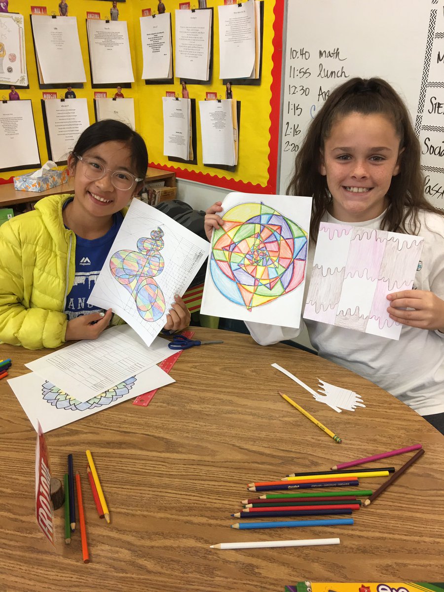 WilsonHermosa7's tweet photo. GATE Saturday Fun... math in art, Fibonacci, Pi, prime numbers, and Escher #FSDLearns #HAWKtastic #HermosaLeads2019 #LearnMoveAchieve @FullertonGATE https://t.co/N7IWcPJY1d