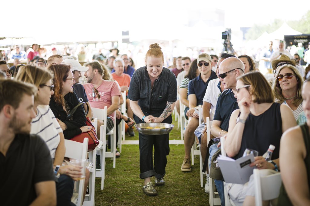 Culinary demo with <a href="/tiffanifaison/">tiffani faison</a> at #AFWFest 📸 <a href="/kbarberphotos/">Katrina Barber</a>