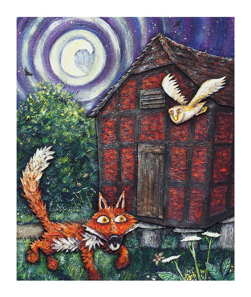 SIMON JARDINE....AS CUNNING AS A FOX....

"I like to paint a bit of a spooky one from time to time! This was inspired by the barn behind <a href="/hampsteadncs/">HN Community Shop</a>, my favourite place to exhibit. What do you think of the title "The Devil's in his Hole”?"

Simon will be at the Summer Market