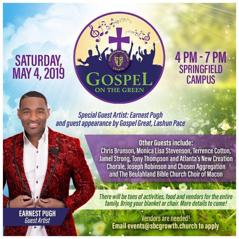 ArtistCBrunson's tweet photo. Excited about ministering for Gospel On The Green at Springfield Baptist Church. We are ministering in the 4 p.m. hour. JOIN US FOR THIS FREE EVENT for the entire family!!! #TrustAndBelieveLive #ThankYouForYourSupport #GodIsGood https://t.co/PMH9SouqQP