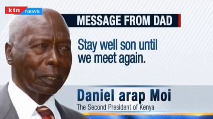 KTNNewsKE's tweet photo. Former president Daniel Moi eulogized his son Jonathan Moi as 'a gentle soul' who had ''a pure heart and had great sensitivity for the world around him." 

#KTNWeekendPrime #JonathanMoiSendOff https://t.co/kBCrWa1NDe