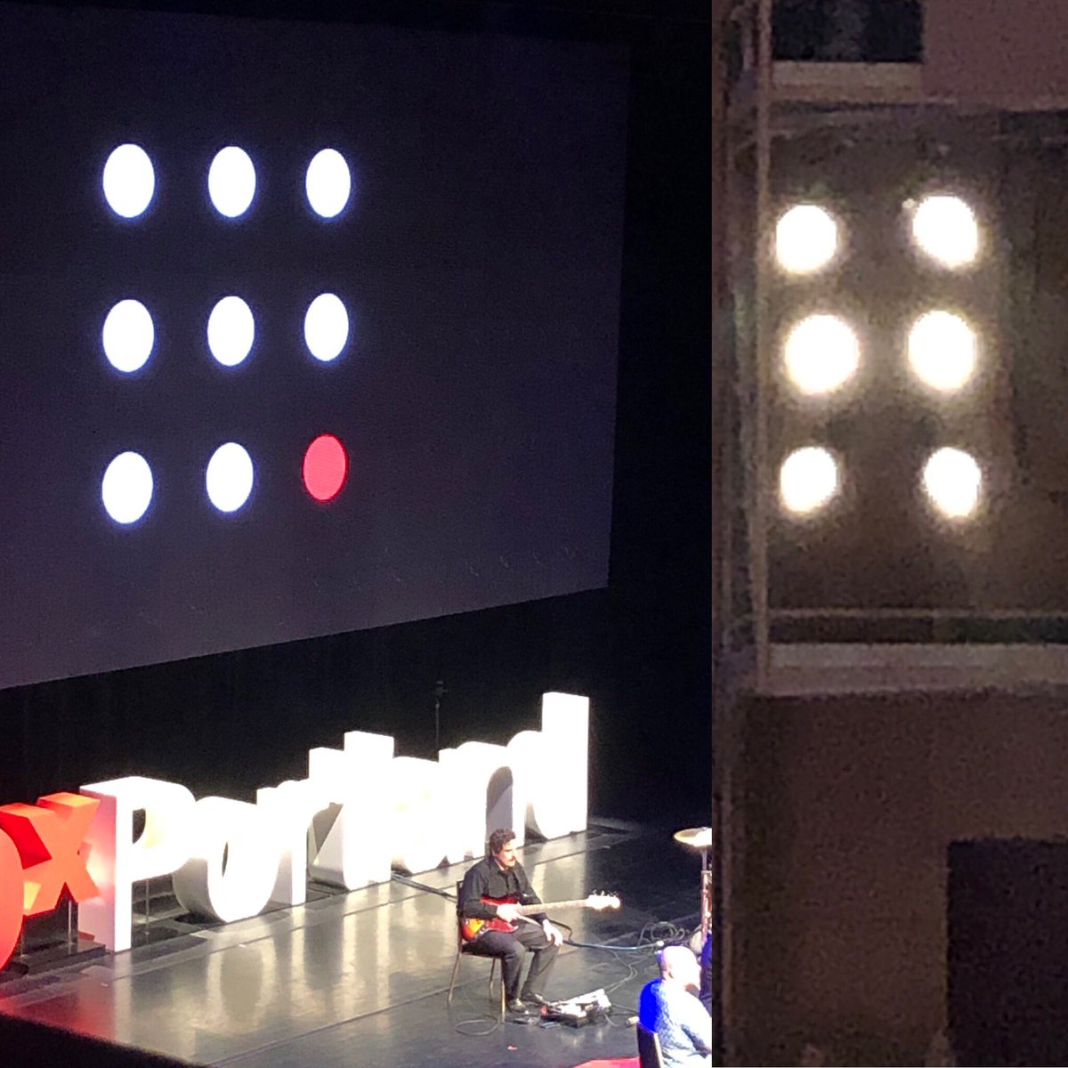 Lomilla67's tweet photo. Even the light fixtures are on theme! Connect the dots! #tedxportland https://t.co/cfqnNiNo6x