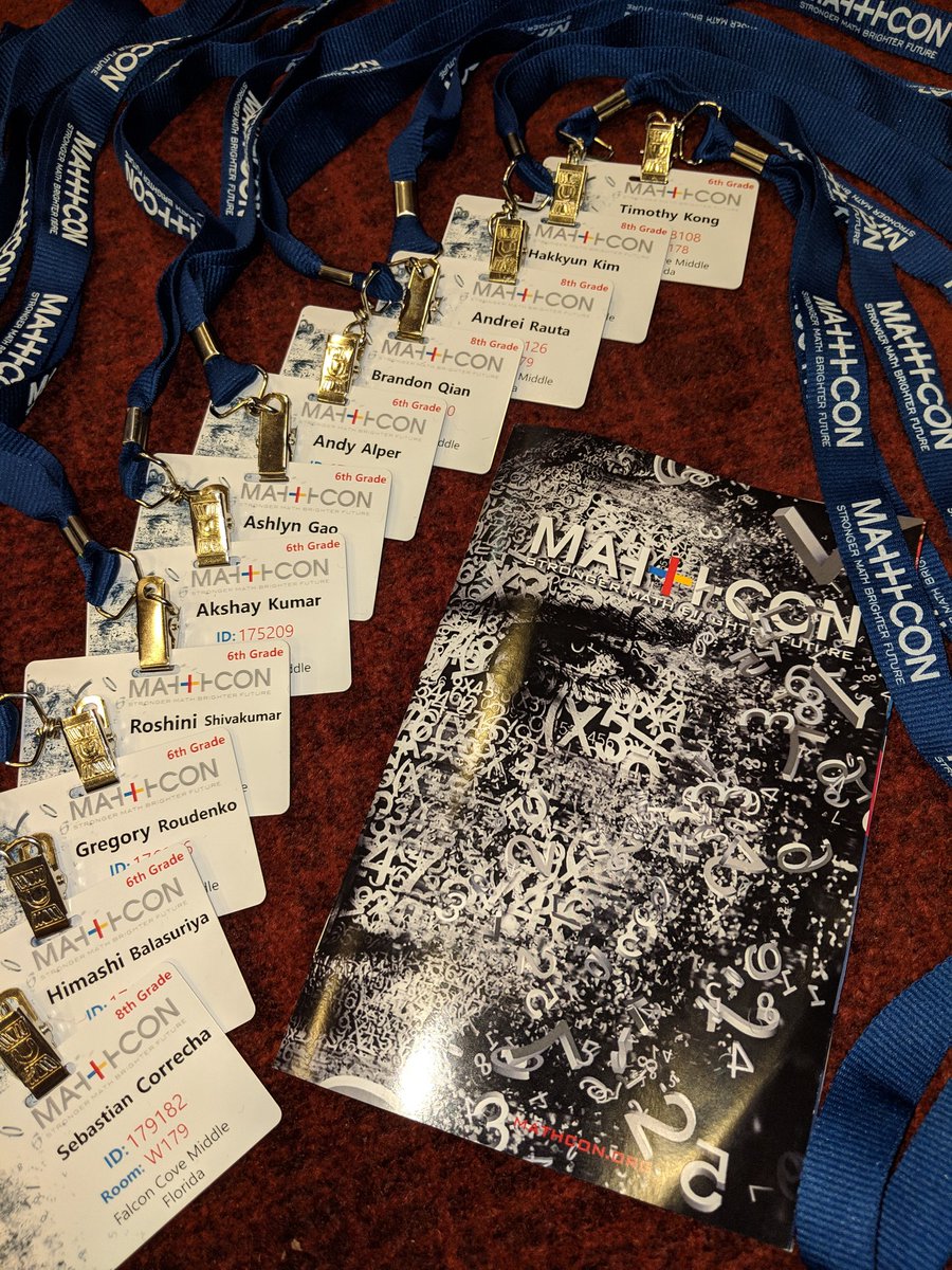 Kami9802's tweet image. MathCON Nationals 2019 #MathCON2019
@MathCON @FalconCovePTA @DrMarkKaplan @BCCTM1 @CityofWeston @browardschools @BrowardSTEM