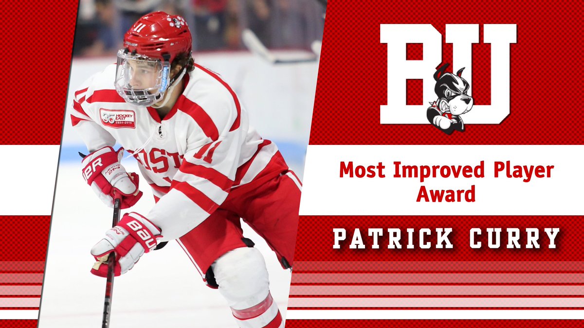 TerrierHockey's tweet photo. It was quite a day for Patrick Curry... he took home three awards (Iron Terrier, McInnis Award for Spirit, Most Improved Player) and was named team captain for 2019-20! https://t.co/i8xvKv2EDp