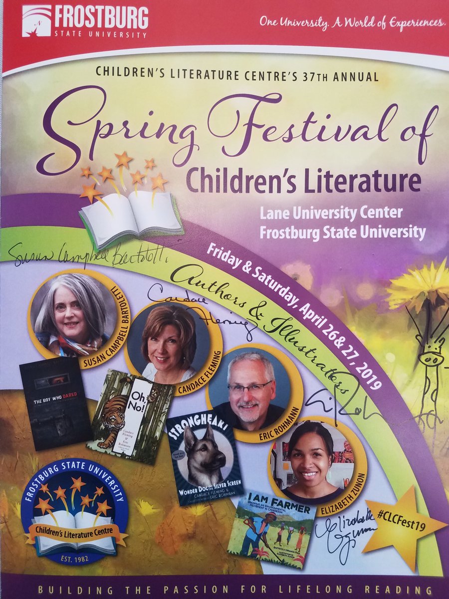 Mrs_Haugen_'s tweet photo. Another Spring Festival of Children's Literature come and gone. Such an amazing event to take part in. Great workshops and inspiring authors and illustrators! I cannot wait for next years Festival!
#CLCFSU19 #CLCFest19 #childrensbooks https://t.co/mZKuKQPZUf