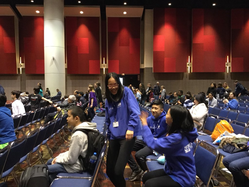 MathCON's tweet image. We watched a Herricks Middle School Mathletnin awe while she got her jam on with Chicago&apos;s own DJ Ryan #MathCON2019