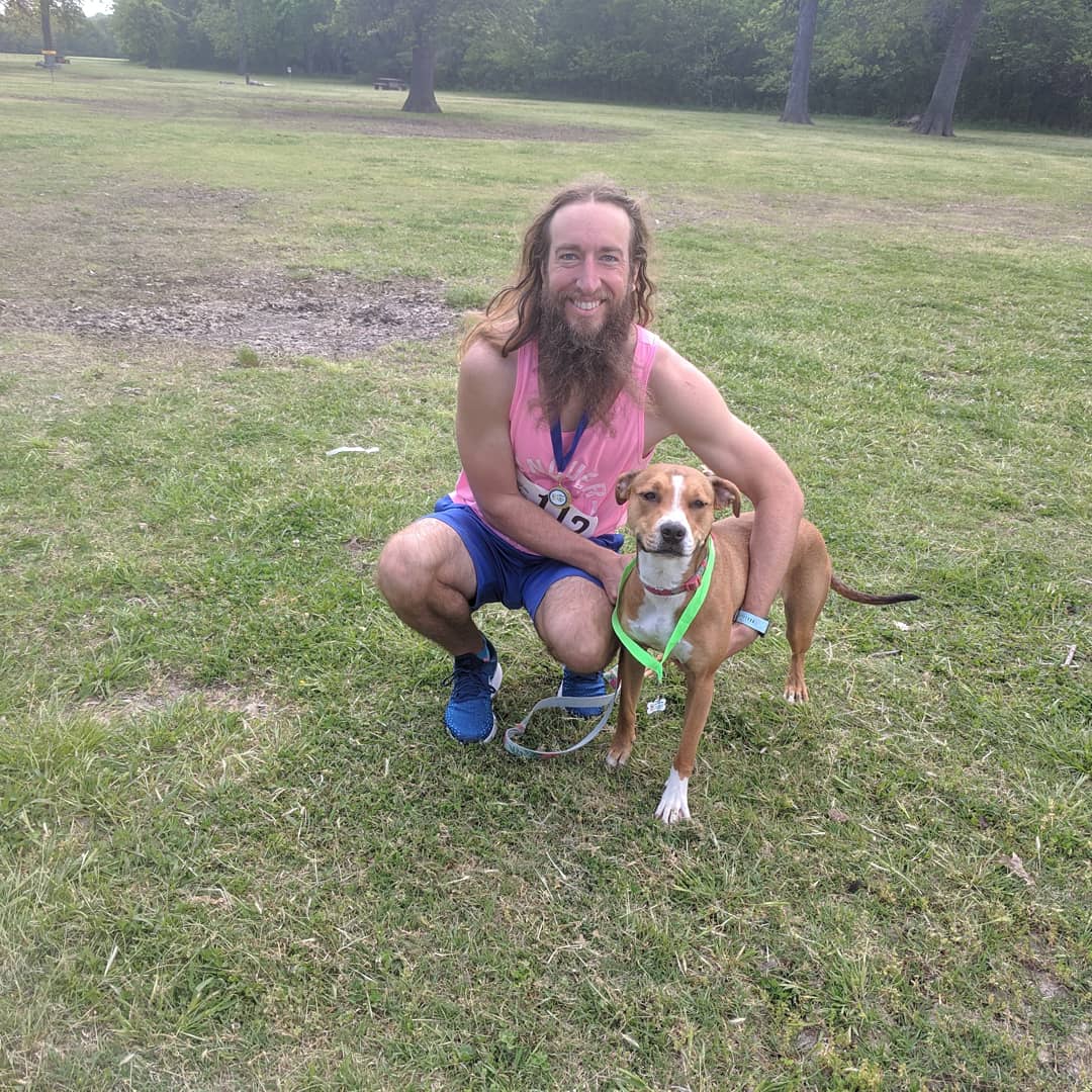 UncagedGorilla's tweet image. Nova and I had a blast running the Parkside by your Side 5k at Mohawk Park this morning. We had quite the haul winning first place in the human/canine division, 1st in my age group, and 7th overall! #dogfather #strengthandspeed