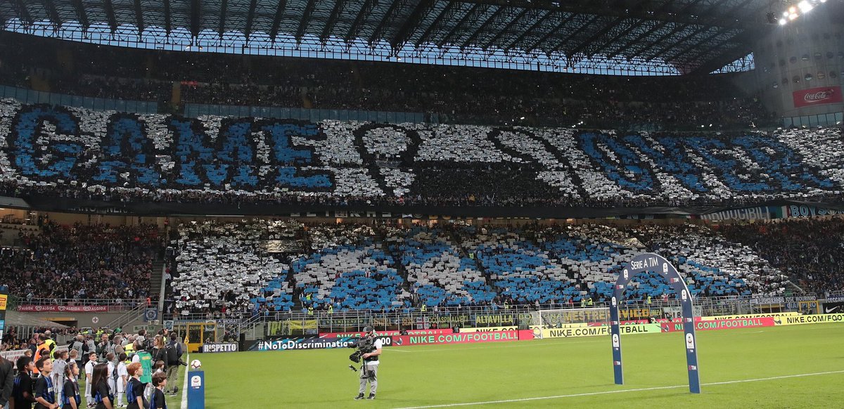 SpheraSports's tweet photo. Así ha recibido la afición del Inter a la Juventus 🙃 https://t.co/nJzKes37j6