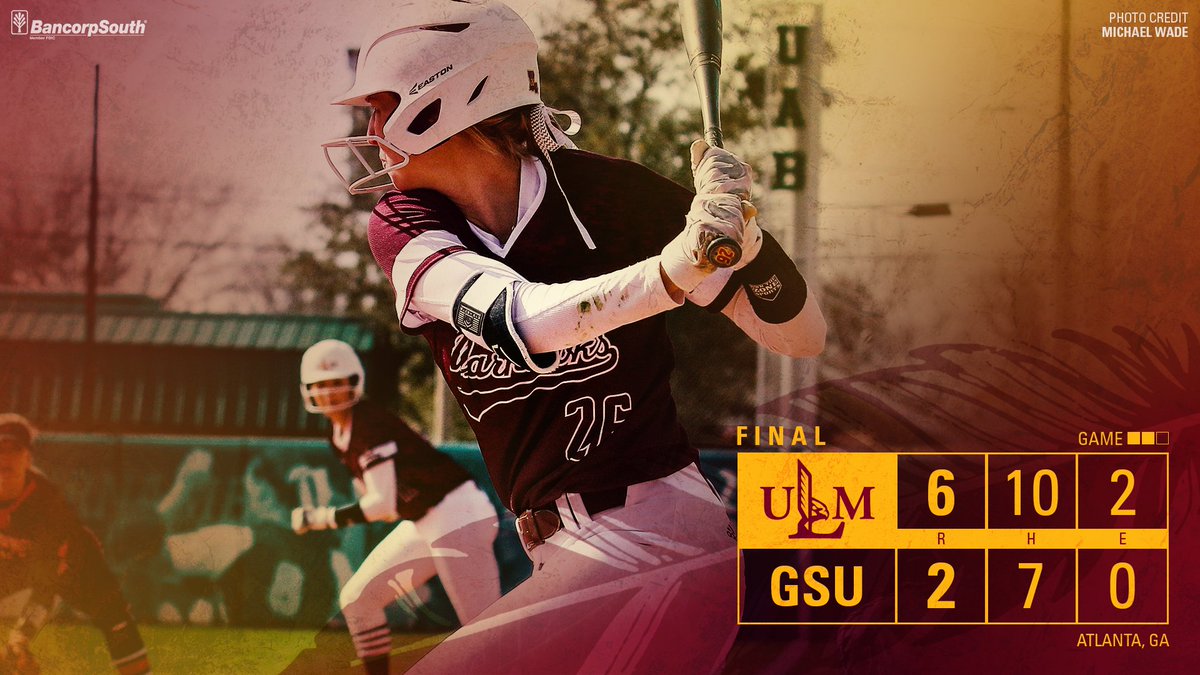 ULM_Softball's tweet photo. The Warhawks even the series up at 1-1! Game three from Atlanta tomorrow at 12 PM CST! https://t.co/jBAhK1T35d