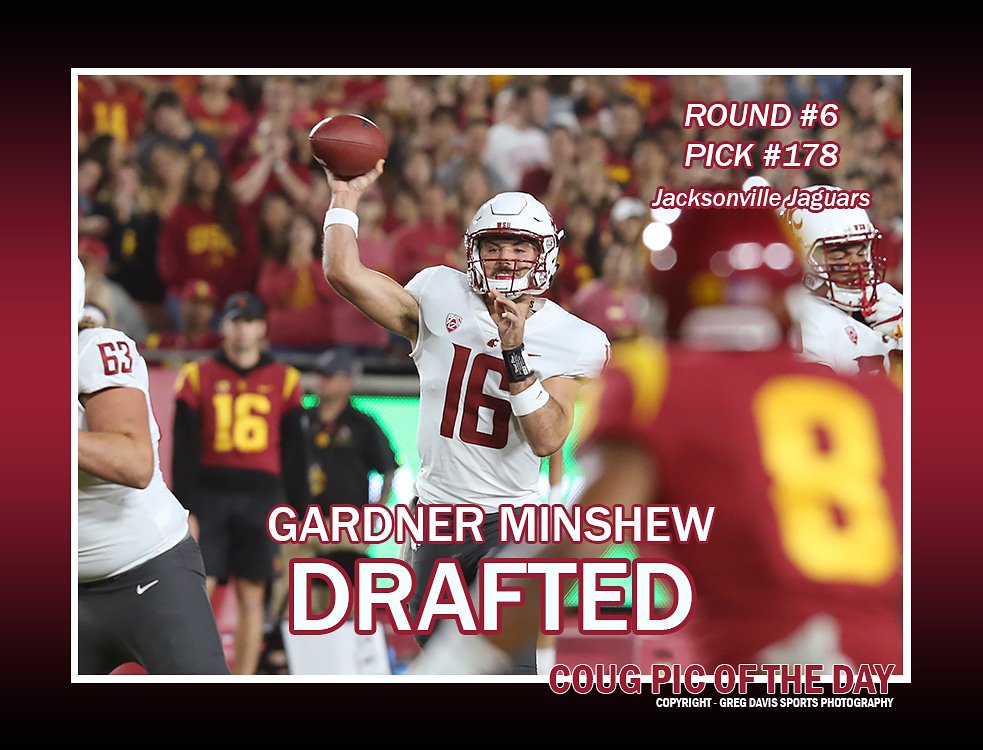 GDSportsPhotos's tweet photo. Congrats @GardnerMinshew5!! Dream realized!!...#GoCougs🐾🏈 #CvE💪 #NFLDraft2018🏈 #OnceACougAlwaysACoug @WSUCougarFB @WSUCougars https://t.co/0yo9pjIyXK