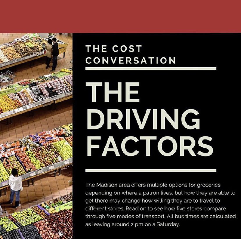 CostConvoUW's tweet photo. Five stores, five mode of transportation - CJ Zabat’s alternative story unveils the driving factors that impact ones access to groceries with respect to transportation and location!
https://t.co/qCtyaBeAdO
#CostConversation https://t.co/yOCBLIeoSL
