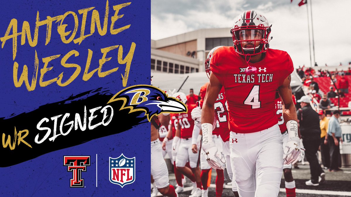 Texas Tech Football (@texastechfb) on Twitter photo 🔴SIGNED⚫️
<a href="/antoine_wesley/">Antoine Wesley</a> signs with the <a href="/Ravens/">Baltimore Ravens</a>!
#WreckEm 🔴SIGNED⚫️
<a href="/antoine_wesley/">Antoine Wesley</a> signs with the <a href="/Ravens/">Baltimore Ravens</a>!
#WreckEm