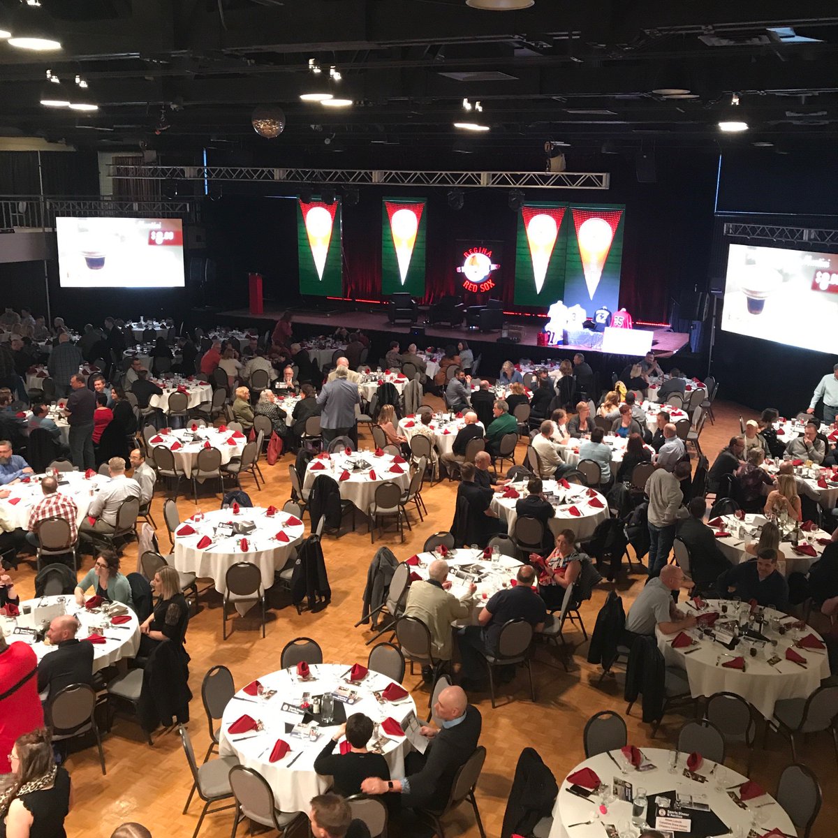 ReginaRedSox's tweet photo. The Turvey Centre is filling up for tonight’s Red Sox Sports Dinner &amp; Auction featuring guest speaker Matt Stairs https://t.co/r0VXtSY2TF