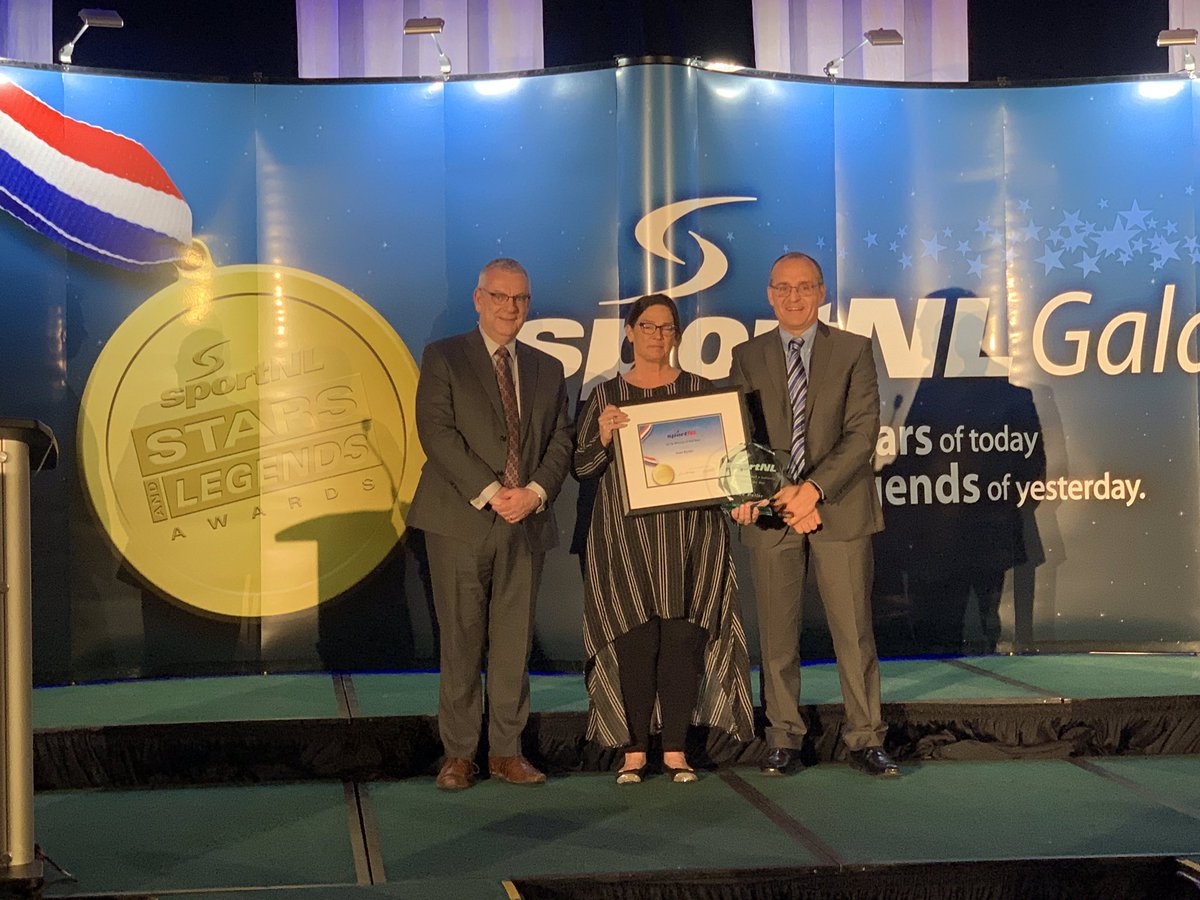 sportnl's tweet photo. Congratulations to Joan Bulter on winning the 2019 Official of the Year award! #StarsAndLegends @SwimmingNL
Presented by Gary Martin @Martinsports3 and Mayor Danny Breen @DannyBreenNL https://t.co/o6fBRpLgII