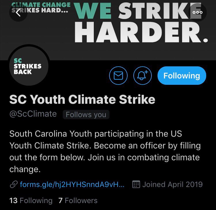 SCLittering's tweet photo. Be sure to follow @ScClimate and be on the lookout for events and updates to show your support! Climate Change Strikes Hard... We Strike Harder! @usclimatestrike #ScClimate #SCYouthClimateStrike
#YouThoughtThisWasAGame ? https://t.co/s0Gs4mpblY