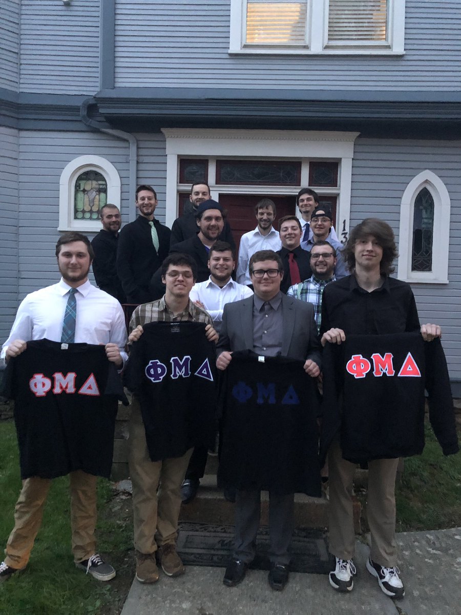 PMD_IUP's tweet photo. Tonight we were honored to initiate 4 new brothers, in the front row, from left to right- Ian Stueck, Gabe Eshelman, Alex Majocha, Will Johnson! Welcome to the brotherhood boys!!! https://t.co/5Z8slmSNoY
